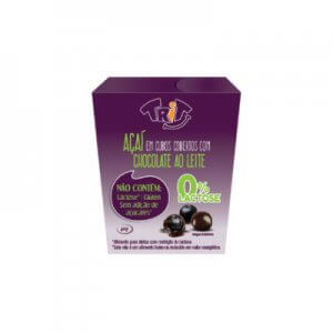 Açaí em cubos com cobertura de chocolate ao leite 0% Lactose 40g (Trit)